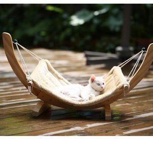 Cat Hammock Wooden Bed